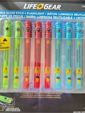 LIFE+GEAR Reusable Glow Stick & Flashlight, 8-pack - 5 Light Modes